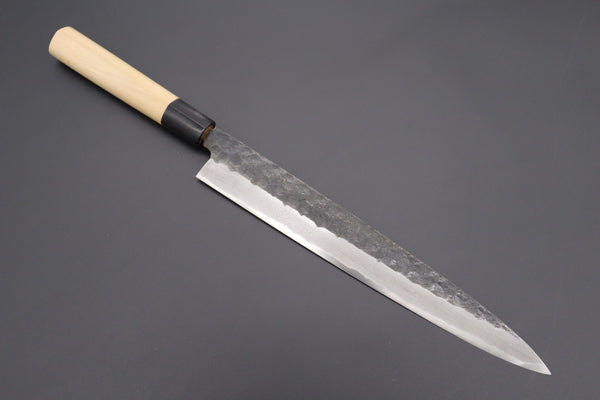 Fu-Rin-Ka-Zan Yanagiba Fu-Rin-Ka-Zan Kurouchi White Steel No.2 Series Yanagiba (D Shaped Magnolia Wood Handle with Water Buffalo Ferrules, 240mm to 300mm, 3 sizes)