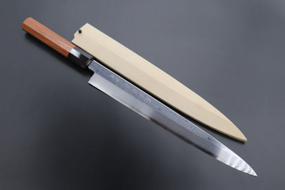 Fu-Rin-Ka-Zan Yanagiba Fu-Rin-Ka-Zan Limited, Blue Steel No.1 Suminagashi Yanagiba (270mm and Yanagiba 300mm, 2 Sizes, Octagonal Quince Wood Handle)