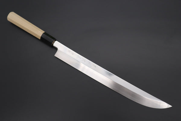 Fu-Rin-Ka-Zan Yanagiba FSO-78L SABER Yanagiba 300mm (11.8 inch) Fu-Rin-Ka-Zan Limited, Solid VG-10 Special Order Made FSO-78L "SABER" Yanagiba 300mm (Perfectly Mirror Polished, Octagon Shaped Magnolia Wood Handle)