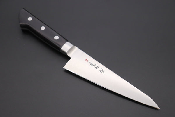 Fujiwara Kanefusa Boning Knife | Honesuki No.4 Boning Knife/Honesuki(5.9inch) 想磨 SOUMA (Fujiwara Kanefusa) FKM Series No.4 Boning Knife / Honesuki (5.9inch, Black Pakka Wood Handle)