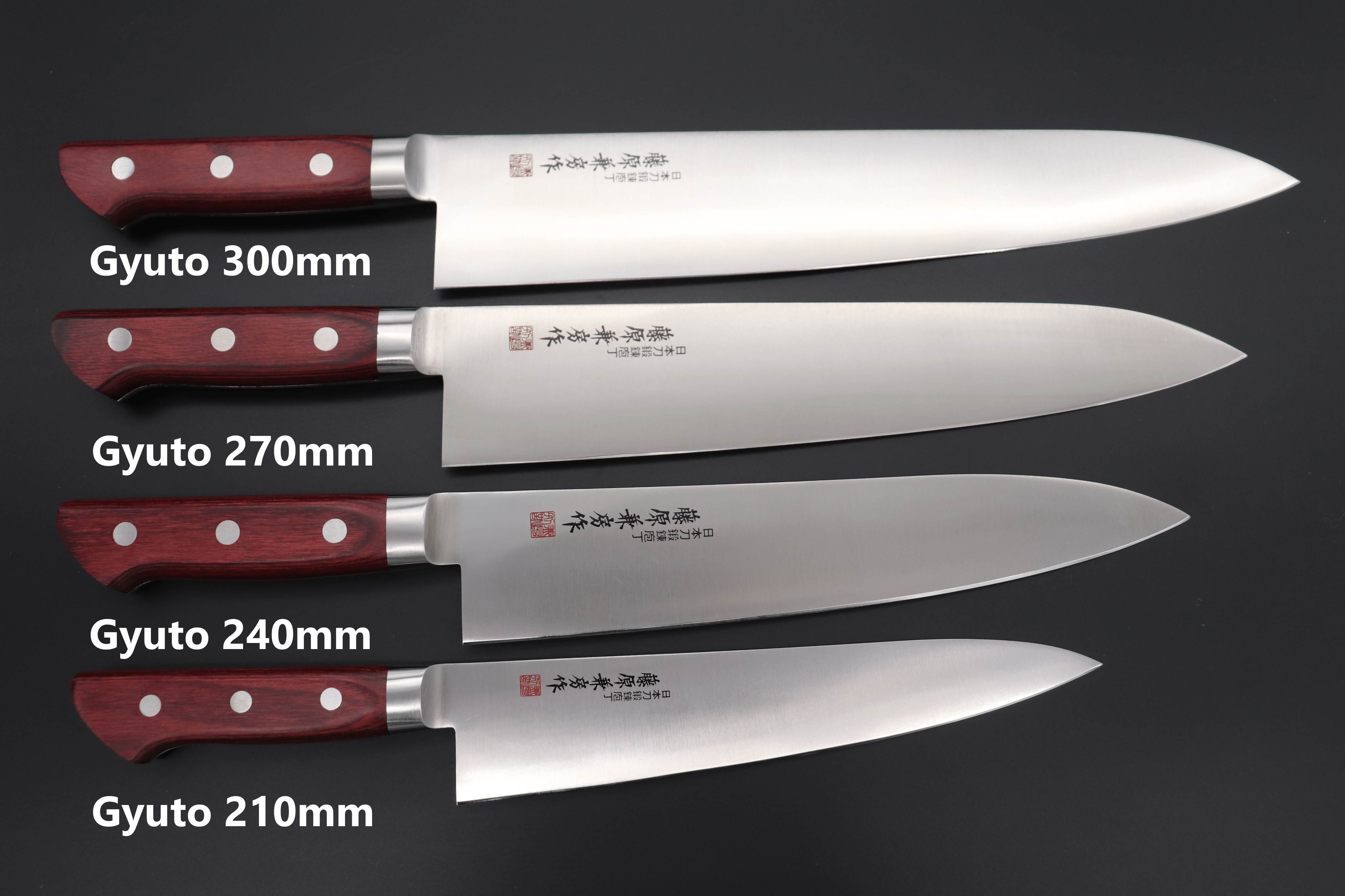 Set of 4 Left-Handed Knives with Comfort Handles