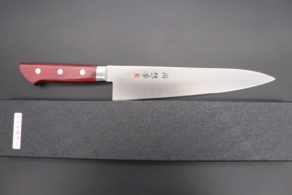 Fujiwara Kanefusa Gyuto 想磨 SOUMA (Fujiwara Kanefusa) FKM Series Gyuto (150mm to 300mm, 6 sizes, Wine Pakka Wood Handle)