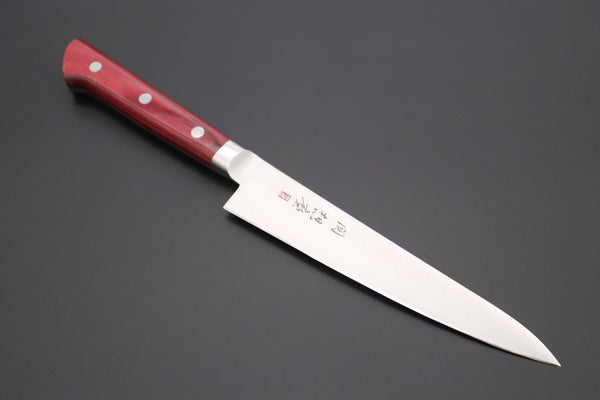 Fujiwara Kanefusa Petty 想磨 SOUMA (Fujiwara Kanefusa) FKM Series Petty (150mm to 180mm, 2 sizes, Wine Pakka Wood Handle)