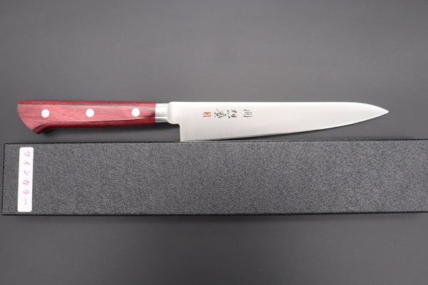 Fujiwara Kanefusa Petty 想磨 SOUMA (Fujiwara Kanefusa) FKM Series Petty (150mm to 180mm, 2 sizes, Wine Pakka Wood Handle)