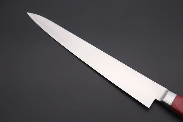 Fujiwara Kanefusa Sujihiki 想磨 SOUMA (Fujiwara Kanefusa) FKM Series Sujihiki (240mm and 270mm, 2 sizes, Wine Pakka Wood Handle)