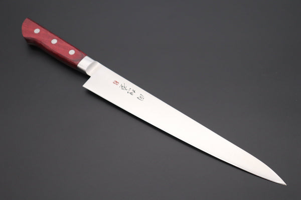 Fujiwara Kanefusa Sujihiki 想磨 SOUMA (Fujiwara Kanefusa) FKM Series Sujihiki (240mm and 270mm, 2 sizes, Wine Pakka Wood Handle)