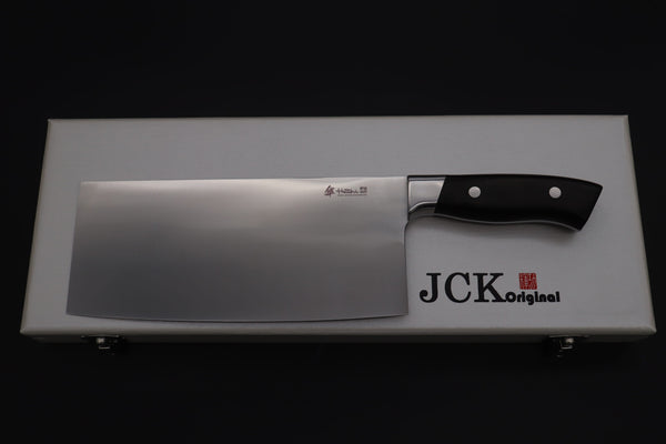 Hattori Chinese Cleaver Hattori 傘 SAN Limited Edition, Solid VG-10 SAN-CC2 Chinese Cleaver (Black Wood-Micarta Handle)