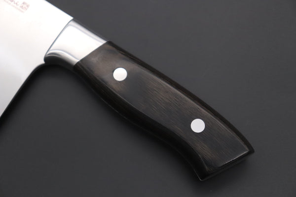 Hattori Chinese Cleaver Hattori 傘 SAN Limited Edition, Solid VG-10 SAN-CC2 Chinese Cleaver (Black Wood-Micarta Handle)