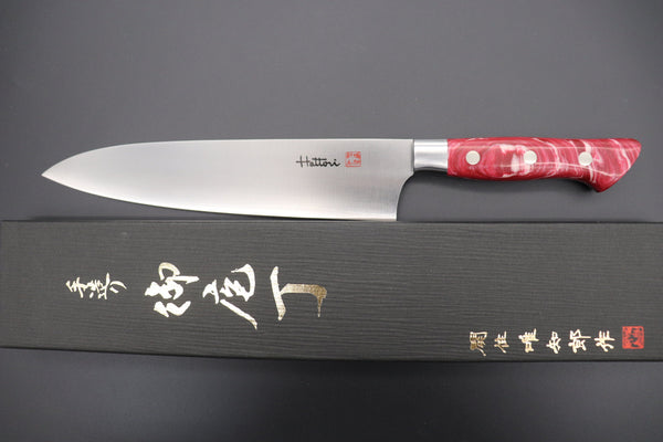 Hattori Gyuto Hattori Custom Limited Special Edition, HSG-1SO Gyuto 210mm (8.2 Inch, Spiny Oyster Gem-Composite stone Handle)