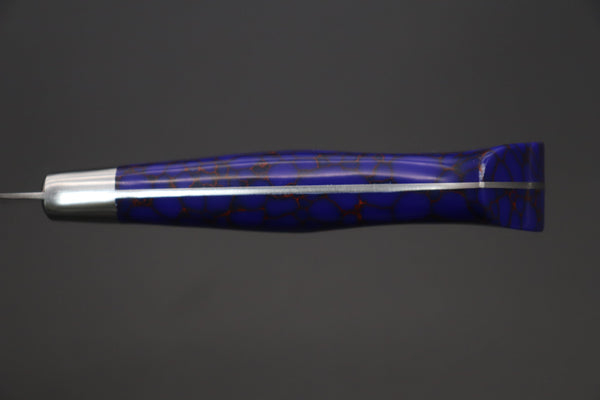 Hattori Gyuto Hattori Forums Custom Limited Edition, FH "NOAH" Series FHN-6SPDBT Gyuto 210mm (8.2 Inch, Deep Blue Turquoise Gem-Composite-stone Handle)