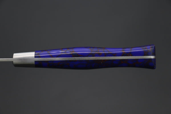 Hattori Gyuto Hattori Forums Custom Limited Edition, FH "NOAH" Series FHN-6SPDBT Gyuto 210mm (8.2 Inch, Deep Blue Turquoise Gem-Composite-stone Handle)