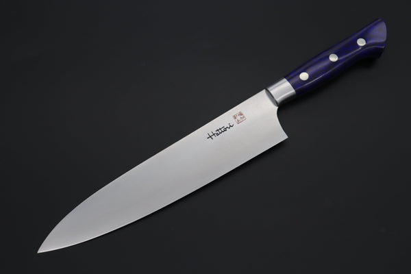 Hattori Gyuto Hattori Forums Custom Limited Edition, FH "NOAH" Series FHN-6SPDBT Gyuto 210mm (8.2 Inch, Deep Blue Turquoise Gem-Composite-stone Handle)