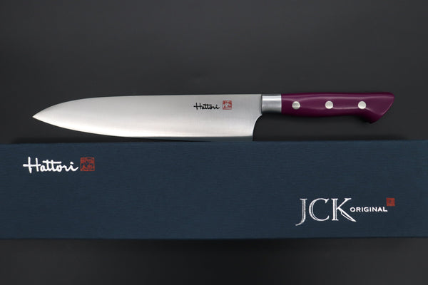 Hattori Gyuto Hattori Forums Custom Limited Edition, FH "NOAH" Series FHN-6SPSM Gyuto 210mm (8.2 Inch, Sugarite Malachite Gem-Composite Stone Handle)