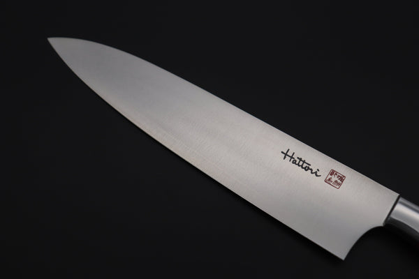 Hattori Gyuto Hattori Forums Custom Limited Edition, FH "NOAH" Series FHN-6SPSO Gyuto 210mm (8.2 Inch, Spiny Oyster Gem composite Stone Handle)