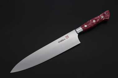Hattori Gyuto Hattori Forums Custom Limited Edition, FH "NOAH" Series FHN-6SPSO Gyuto 210mm (8.2 Inch, Spiny Oyster Gem composite Stone Handle)