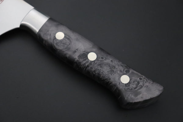 Hattori Gyuto FHN-7SPBLACK Gyuto 240mm (9.4inch) Hattori Forums FH "NOAH" Series Custom Limited Edition FHN-7SPBLACK Gyuto 240mm (9.4 Inch, Black Color Stabilized Box Elder Wood Handle)