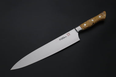 Hattori Gyuto FHN-7SPBURL Gyuto 240mm (9.4inch) Hattori Forums FH "NOAH" Series Custom Limited Edition FHN-7SPBURL Gyuto 240mm (9.4 Inch, Stabilized Box Elder Wood Handle)