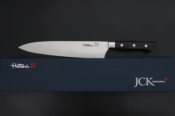 Hattori Gyuto FHN-7A Gyuto 240mm (9.4inch) Hattori Forums FH "NOAH" Series FHN-7 Gyuto 240mm (9.4 Inch, African Blackwood Handle)