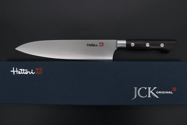 Hattori Gyuto Hattori Forums FH "NOAH" Series Gyuto (210mm to 270mm, 3 sizes, African Blackwood Handle)