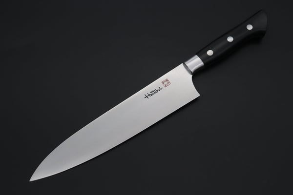 Hattori Gyuto FHN-6L Gyuto 210mm (8.2inch) Hattori Forums FH "NOAH" Series Gyuto (210mm to 270mm, 3 sizes, Black Linen Micarta Handle)