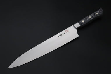 Hattori Gyuto FHN-7ND Gyuto 240mm (9.4inch) Hattori Forums FH "NOAH" Series "SNOW IN THE DARK" FHN-7ND Gyuto 240mm (9.4 Inch, Dupont Corian® Handle)