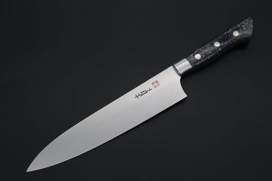Hattori Gyuto FHN-6ND Gyuto 210mm (8.2inch) Hattori Forums FH "NOAH" Series "SNOW IN THE DARK" Gyuto (210mm to 270mm, 3 sizes, Dupont Corian® Handle)
