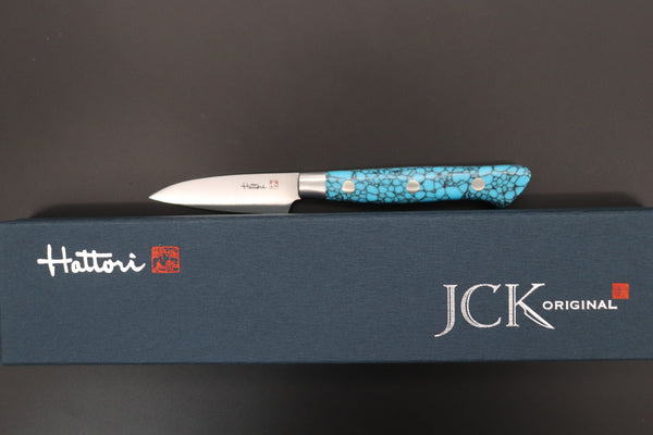 Hattori Paring Hattori Forums Custom Limited Edition, FH Series FH-1SPT Parer 70mm (2.7 Inch, Turquoise Gem-Composite-stone Handle)