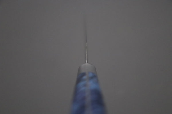 Hattori Petty Hattori Forums Custom Limited Edition, FH Solid VG-10 Series FH-2SPBLUE Petty 120mm (4.7 Inch, Blue Color Stabilized Box Elder Wood Handle)