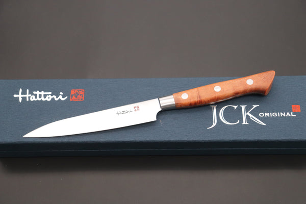Hattori Petty Hattori Forums FH Series FH Series Petty (120mm and 150mm, Stabilized Maple Wood Handle)