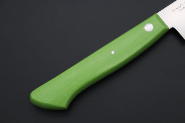 Hattori Petty HCX-2G Petty 135mm (5.3 inch) Hattori Limited, Cowry X, VG-2 clad HCX-2G Petty 135mm (5.3 inch, Fresh Green Linen Micarta Handle)