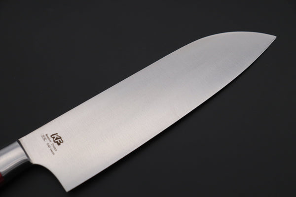 Hattori Santoku Hattori Forums Custom Limited Edition, FH Series FH-4SPSO Santoku 170mm (6.6 Inch, Spiny Oyster Gem composite Stone Handle)