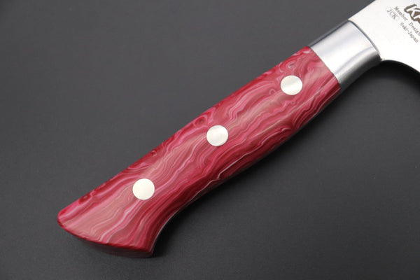 Hattori Santoku Hattori Forums Custom Limited Edition, FH Series FH-4SPSO Santoku 170mm (6.6 Inch, Spiny Oyster Gem composite Stone Handle)