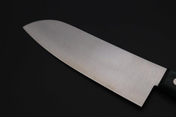 Hattori Santoku HCX-1G Santoku 170mm (6.6inch) Hattori Limited, Cowry X, VG-2 clad HCX-1G Santoku 170mm (6.6 inch, Green Pakka Wood Handle)