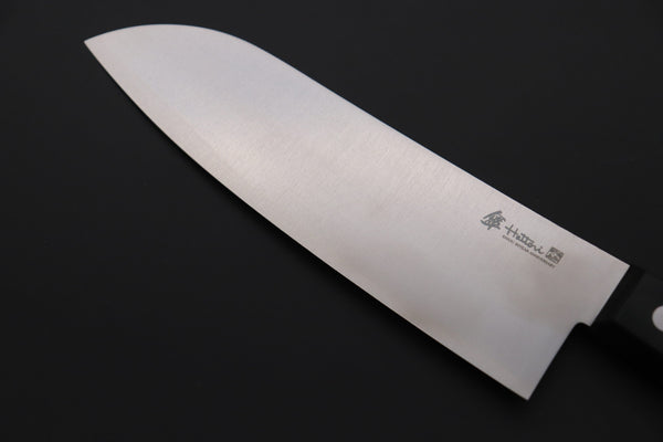 Hattori Santoku SAN-CX Santoku 170mm (6.6inch) Hattori 傘 SAN Limited Edition, Cowry X and VG-2 clad SAN-CX Santoku 170mm (6.6 inch, Black Linen Micarta Handle)