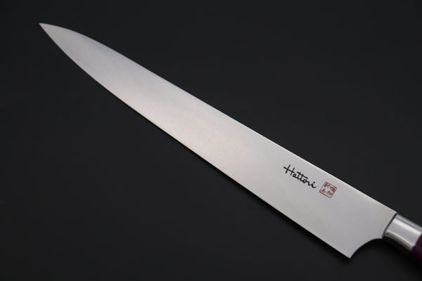 Hattori Sujihiki Hattori Forums Custom Limited Edition, FH Series FH-13SPSM Sujihiki 270mm (10.6 Inch, Sugarite Malachite Gem-Composite Stone Handle)