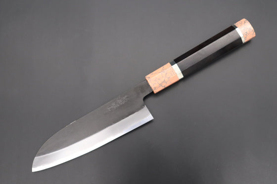 Hinoura Wa Santoku Custom Limited Edition, Hinoura White Steel No.1 Kurouchi Series HS1-4SP2 Wa Santoku 165mm (6.4 Inch)