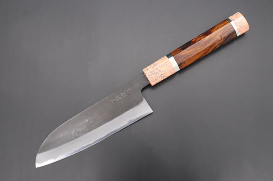 Hinoura Wa Santoku Custom Limited Edition, Hinoura White Steel No.1 Kurouchi Series HS1-4SP8 Wa Santoku 165mm (6.4 Inch)