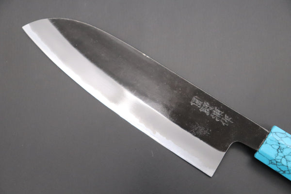 Hinoura Wa Santoku Custom Limited Edition, Hinoura White Steel No.1 Kurouchi Series HS1-4SP9 Wa Santoku 165mm (6.4 Inch)