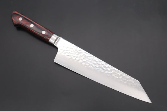 JCK Natures Bunka JCK Natures 金雲 Golden Clouds Series GC-2 AUS10 Tsuchime Hammered Bunka (Kiritsuke) 190mm (7.4 inch, Golden-brown Color of the Mahogany Pakka wood Handle)