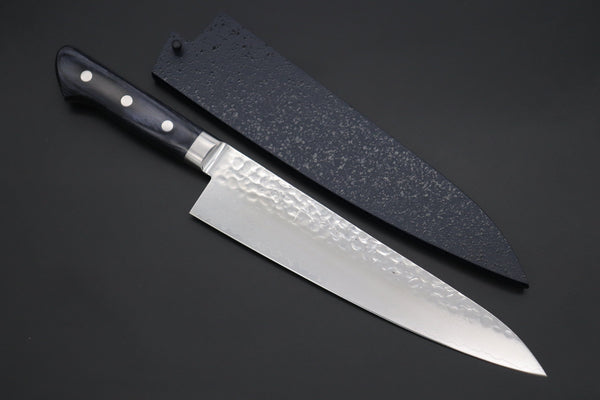 JCK Natures Gyuto With Blue Wooden Saya +$23 JCK Natures ”Gekko Blue” Gyuto 210mm (8.2 inch, Royal Blue-Purple Pakka Wood Handle)