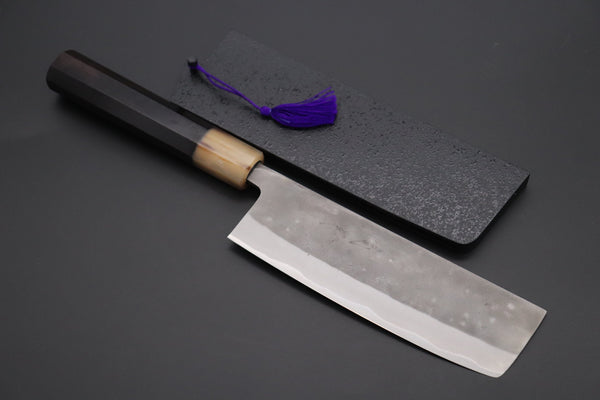 JCK Natures Nakiri JCK Natures "Super Blue Moon Series" BMS-4E Nakiri 165mm (6.4 inch, Octagonal Ebonywood Handle)