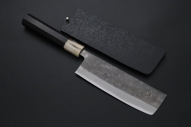 JCK Natures Nakiri JCK Natures "Super Blue Moon Series" BMS-4E Nakiri 165mm (6.4 inch, Octagonal Ebonywood Handle)