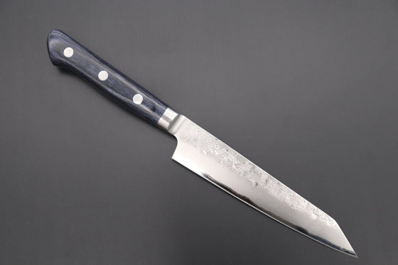 JCK Natures Petty JCK Natures 青雲 Blue Clouds Series BCBP-1 Blue Steel No.2 Nashiji Kiritsuke (Bunka) Petty 140mm (5.5 inch, Royal Blue-Purple Pakka Wood Handle)