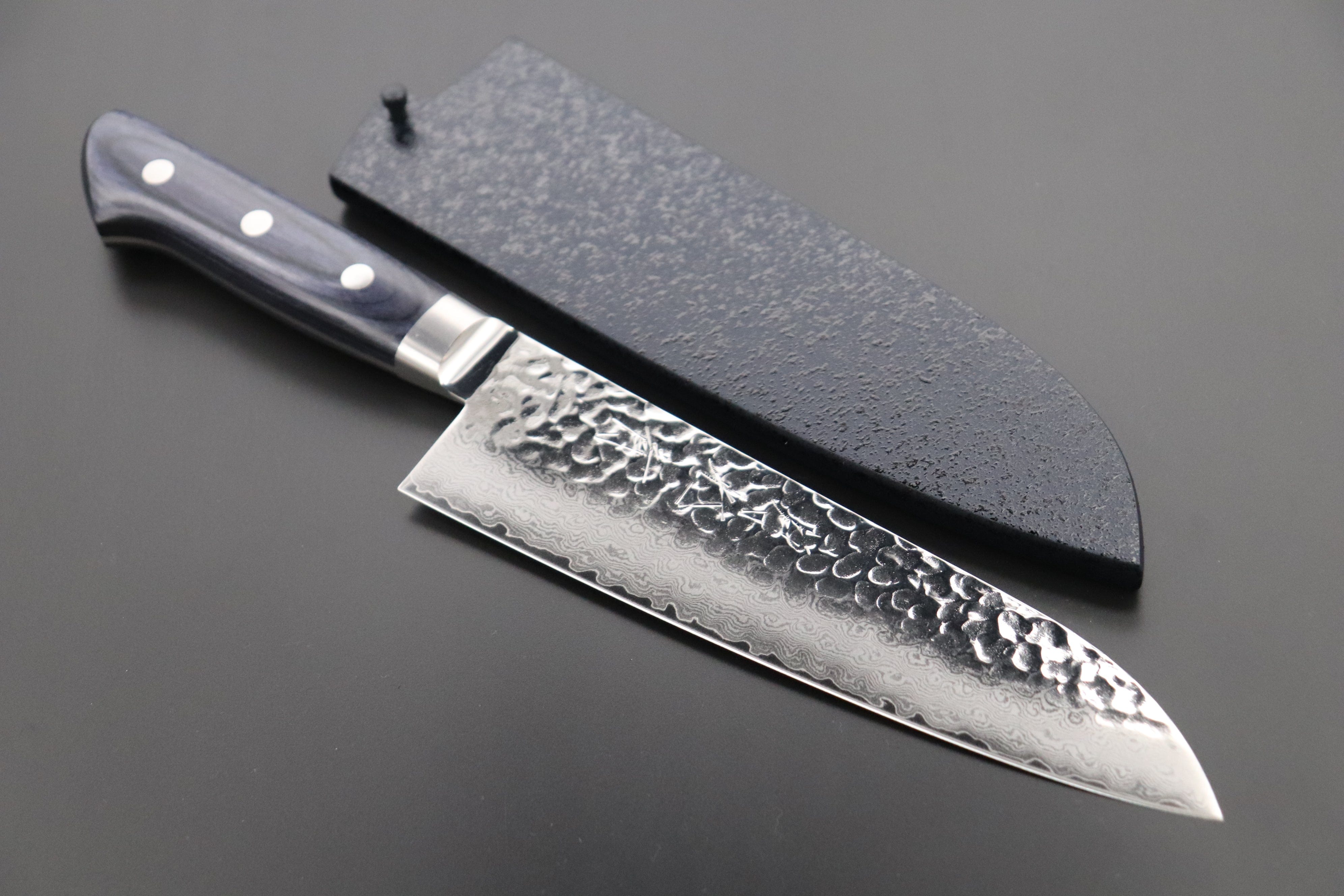 JCK Original KAGAYAKI Blue Steel No.2 Clad Series Santoku Knife
