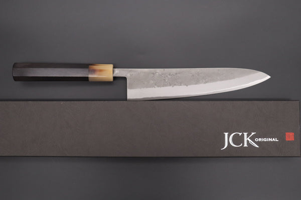 JCK Natures Wa Gyuto JCK Natures "Super Blue Moon Series" BMS-5E Wa Gyuto 210mm (8.2 inch, Octagonal Ebonywood Handle)