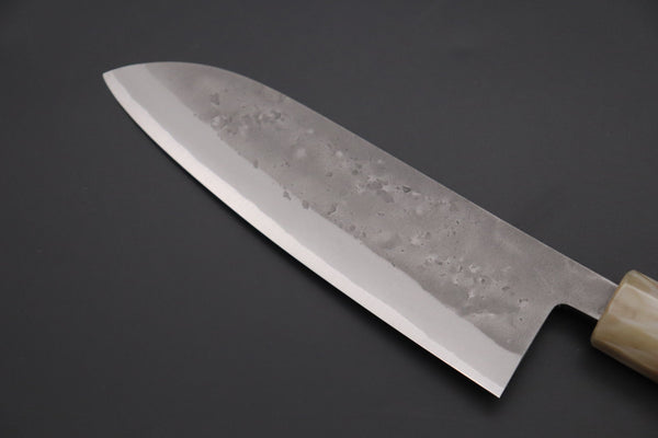 JCK Natures Wa Santoku JCK Natures "Super Blue Moon Series" BMS-3E Wa Santoku 170mm (6.6 inch, Octagonal Ebonywood Handle)