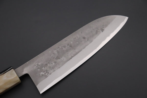 JCK Natures Wa Santoku JCK Natures "Super Blue Moon Series" BMS-3E Wa Santoku 170mm (6.6 inch, Octagonal Ebonywood Handle)