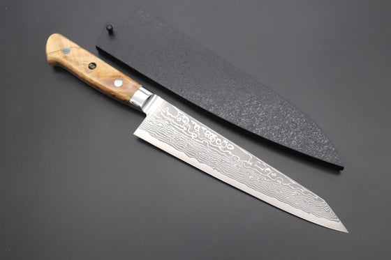 Kagayaki Gyuto JCK Original Kagayaki NOVEL- Limited Edition Custom R-2 Damascus Series KNLTD-80 Kiritsuke-Gyuto 200mm (7.8 inch, Forged Blade)