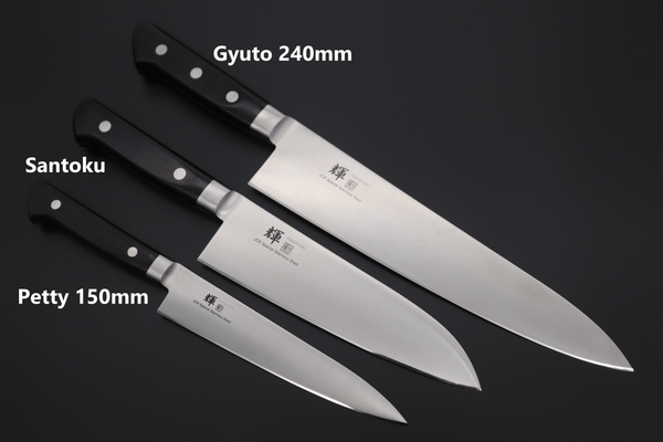 Kagayaki Gyuto D. Petty150mm Santoku180mm Gyuto240mm / Regular / Right Handed JCK Special Set "First Japanese Knife Set Type II" JCK Original Kagayaki