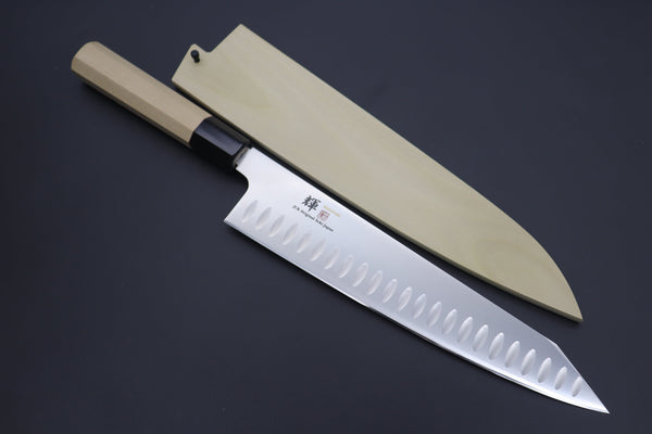 Kagayaki Kiritsuke KV-8LDKES Kiritsuke Gyuto270mm(10.6inch) / ES (Extra Sharpness) / Right Handed JCK Original Kagayaki Basic WA Series VG-10 Dimples Kiritsuke-Gyuto (210mm to 270mm, 3 Sizes, Dimples Blade)